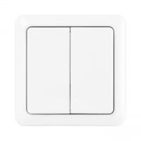 KlikAanKlikUit AWST8802 Draadoze dubbele wandschakelaar Schakelaar Wit