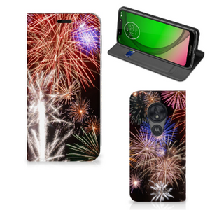 Motorola Moto G7 Play Hippe Standcase Vuurwerk