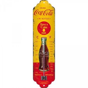 Thermometer metaal Coca Cola Yellow Bottles