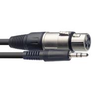 Stagg SAC1MPSXF Pro-serie 1 m mini-jack naar XLR microfoonkabel - zwart