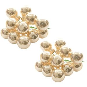 20x Parel mini kerstballen kerststukje stekers 2 cm glans