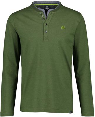 Lerros Heren Serafino Polo Donkergroen Lange Mouwen Licht Getailleerd