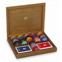 Dal Negro Pokerset Met Chiphouder 27 X 21 X 5,5 Cm Hout Bruin