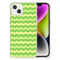 iPhone 14 Doorzichtige Silicone Hoesje Waves Green