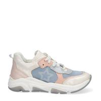 Braqeez Ria Rome leren chunky sneakers lichtroze