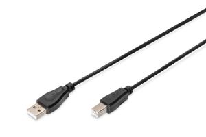 Digitus 1.8m, USB2.0-A/USB2.0-B 1.8m USB A USB B Zwart - [DB-300102-018-S]