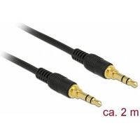 Delock 85549 Stereo Jackkabel 3,5 mm 3-pins male > male 2 m zwart - thumbnail