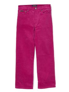 Ralph Lauren Kids pantalon en velours côtelé à coupe droite - Rose