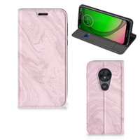 Motorola Moto G7 Play Standcase Marble Pink - Origineel Cadeau Vriendin - thumbnail