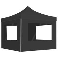 Partytent inklapbaar met wanden 3x3 m aluminium antraciet - thumbnail