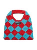 Marni Kids sac à main en crochet à carreaux - Bleu - thumbnail