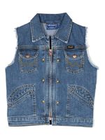 Mini Rodini gilet en jean - Bleu - thumbnail