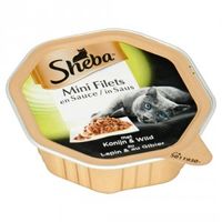 Sheba Mini Filets met konijn en wild in saus natvoer kat (kuipjes 85 g) Per 44 (44 x 85 g) - thumbnail