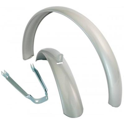 HZB spatbordset 20 inch 60 mm staal zilver 3-delig