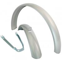 HZB spatbordset 20 inch 60 mm staal zilver 3-delig