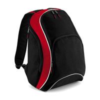 BagBase Unisex's BG571BKCR Teamwear Rugzak, Zwart/Klassiek Rood/Wit, Medium