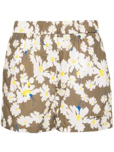 MSGM short en coton à fleurs - Vert