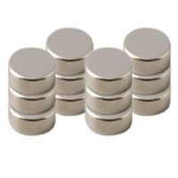 12x Ronde koelkast/whiteboard magneten 8 mm zilver