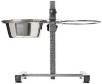 Trixie ondersteuning voor hondenbakken, 2 x 0,75 L (diameter 15 cm), tot 27 cm in hoogte verstelbaar, zwart