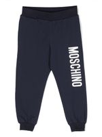 Moschino Kids pantalon de jogging en coton stretch à logo imprimé - Bleu - thumbnail