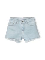 MSGM Kids short en jean à patch logo - Bleu