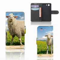 Sony Xperia Z3 Compact Telefoonhoesje met Pasjes Schaap en Lammetje