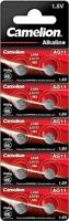 Camelion 12051011 - Alkaline knoopcelbatterij zonder kwik AG11/LR58/LR721/362 met 1,5 volt, set van 10, capaciteit 21 mAh