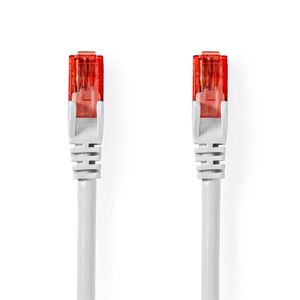 Nedis CCGL85200WT10 Cat6-kabel Rj45 Male Rj45 Male U/utp 1.00 M Rond Pvc Wit Label