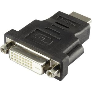 Renkforce RF-4212231 HDMI / DVI Adapter [1x HDMI-stekker - 1x DVI-bus 24+1-polig] Zwart