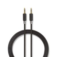 Stereo audiokabel | 3,5 mm male - 3,5 mm male | 5,0 m | Antraciet