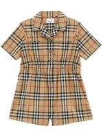 Burberry Kids combishort en coton à motif Vintage Check - Marron