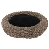 Duvo+ espresso mand rond katoentouw zwart/bruin M - 54x54x13cm