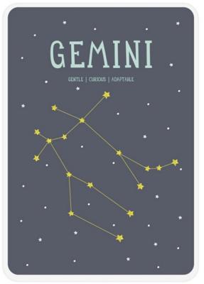 Milestone poster sterrenbeeld Tweelingen (ENG) A4 formaat papier grijs/beige Milestone poster sterrenbeeld Tweelingen (ENG) A4 formaat papier grijs/beige