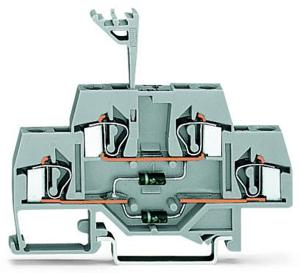 WAGO 281-635/281-492 Diodeklem 2-etages 6 mm Spanveer Toewijzing: L Grijs 50 stuk(s)