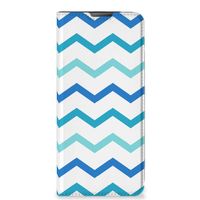 Motorola Moto E20 Hoesje met Magneet Zigzag Blauw