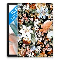 Siliconen Hoesje voor Samsung Galaxy Tab A8 2021/2022 Dark Flowers