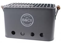 B&Co draagbare BBQ Wilyabrup 32 cm staal grijs