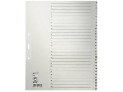 Leitz Zahlenregister Register DIN A4 1-31 Manila papier Grijs 31 tabbladen 12310085