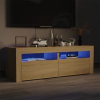 Tv-meubel met LED-verlichting 120x35x40cm sonoma eikenkleurig - thumbnail