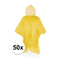 50x Wegwerp regenponcho geel