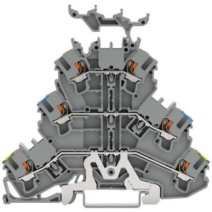 WAGO 2202-3247 Doorgangsklem 3-etages Cage Clamp-aansluiting Grijs 50 stuk(s)