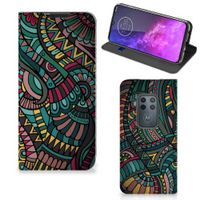 Motorola One Zoom Hoesje met Magneet Aztec - thumbnail