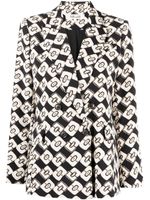 DVF Diane von Furstenberg blazer Gloria imprimé à boutonnière croisée - Noir