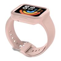 By Qubix - Siliconen band met case - Roze - Xiaomi Redmi Watch 2 (Lite)