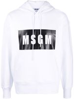 MSGM hoodie en coton à logo imprimé - Blanc - thumbnail