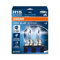OSRAM COOL BLUE INTENSE H15, +20% meer helderheid, tot 3.700K, halogeenkoplamp, LED-look, hangende vouwdoos (2 lampen)