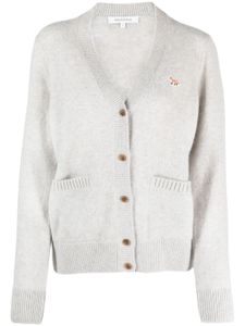 Maison Kitsuné cardigan en laine à col v - Gris