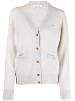 Maison Kitsuné cardigan en laine à col v - Gris