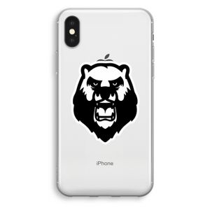 Angry Bear (white): iPhone X Transparant Hoesje