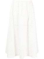 TOTEME jupe mi-longue en broderie anglaise - Blanc